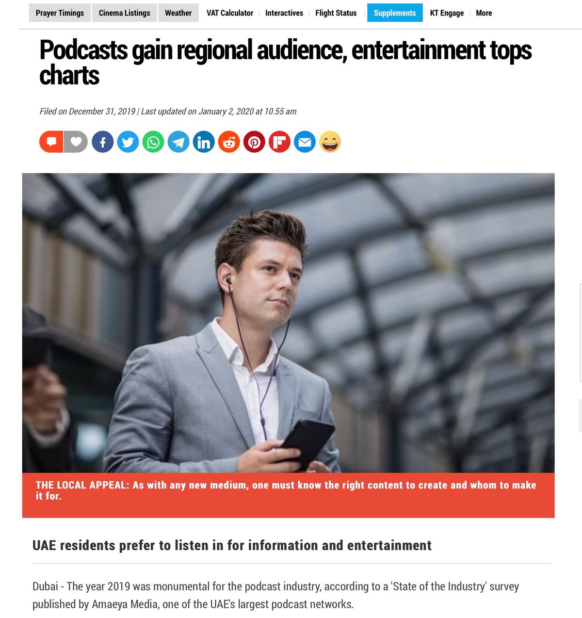 Khaleej Times: Podcasts gain regional audience