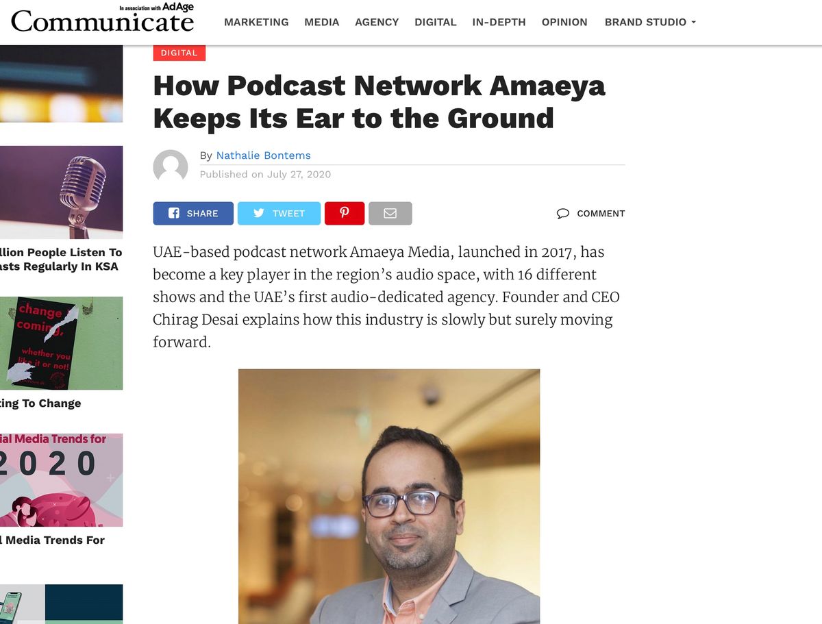 Communicate ME: Chirag Desai on audio advertising & the podcast ecosystem