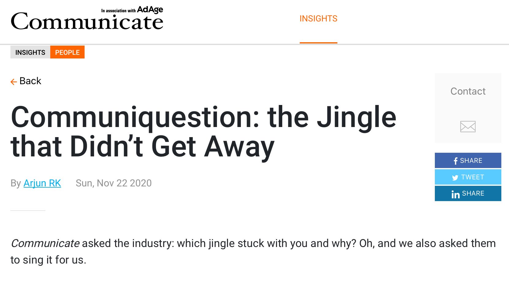 Communicate: The Jingle that Didn’t Get Away